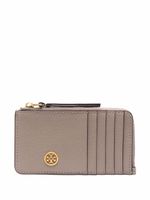 Tory Burch portefeuille en cuir à plaque logo - Gris