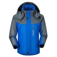 Mannen winter dikke fleece waterdichte uitloper down jassen jassen grootte: XXXL (blauw)