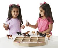 Plastic speelgoed paarden 12 stuks   - - thumbnail