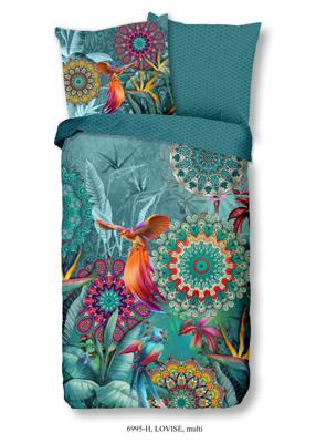 HIP Dekbedovertrek "mandala&apos;s, bloemen en vogels" - Multi - (135x200 cm) - Katoen Satijn