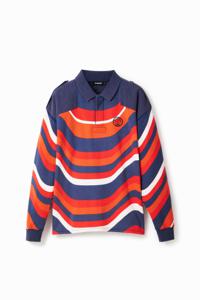 Sweatshirt in polostijl - ORANGE - S