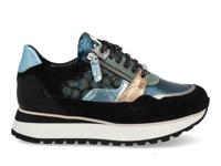 Footnotes 31009 met print petrol Multi maat 39