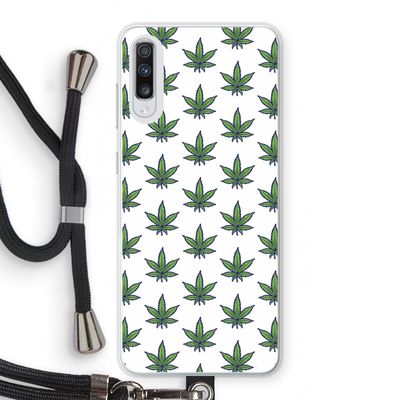 Weed: Samsung Galaxy A70 Transparant Hoesje met koord