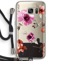 Geschilderde bloemen: Samsung Galaxy S7 Transparant Hoesje met koord