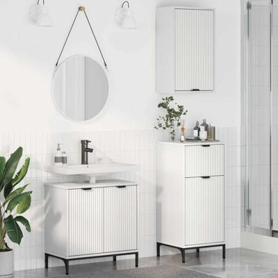 Badkamermeubelset 3 pcs Wit 39.5 x 36 x 88 cm Bewerkt hout