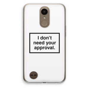 Don't need approval: LG K10 (2017) Transparant Hoesje