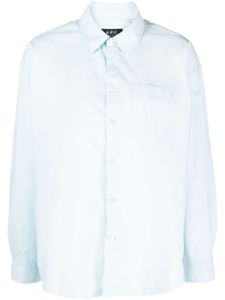 A.P.C. chemise boutonnée à manches longues - Bleu