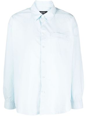 A.P.C. chemise boutonnée à manches longues - Bleu