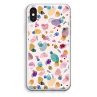 Terrazzo Memphis Pink: iPhone XS Transparant Hoesje