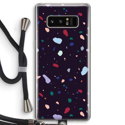 Dark Rounded Terrazzo: Samsung Galaxy Note 8 Transparant Hoesje met koord