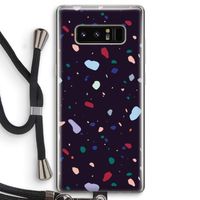 Dark Rounded Terrazzo: Samsung Galaxy Note 8 Transparant Hoesje met koord