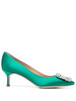 Manolo Blahnik escarpins Hangisi à boucle ornée de cristaux 60 mm - Vert