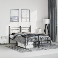 Bedframe met hoofd- en voeteneinde metaal zwart 193x203 cm