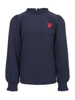 LOOXS Little winter crinckle top meisjes - donker blauw - ruffle