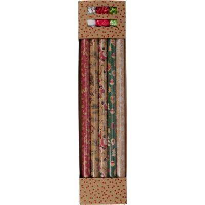 Kerst inpakpapier/cadeaupapier set - 11-delig - 200 x 70 cm - kerstprint - inpakken