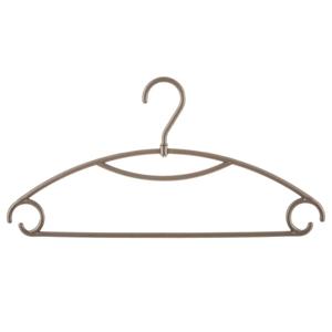 Kledinghangers - Set van 8 - taupe - kunststof - 40 x 20 cm - geribbeld antislip design