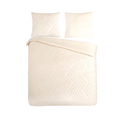 Pure Dekbedovertrek "luxe zizag biezen/ borduursels" - Wit - (240x200/220 cm) - Microfiber