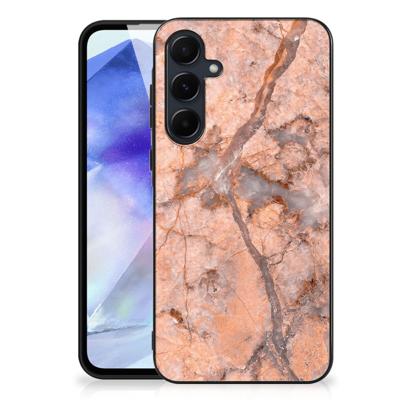 Samsung Galaxy A55 Marmeren Print Telefoonhoesje Marmer Oranje Samsung Galaxy A55 Marmeren Print Telefoonhoesje Marmer Oranje