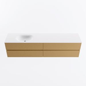MONDIAZ VICA 200cm badmeubel onderkast Oro 4 lades. Wastafel MOON links 1 kraangat, kleur Talc.