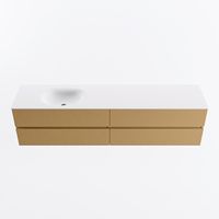 MONDIAZ VICA 200cm badmeubel onderkast Oro 4 lades. Wastafel MOON links 1 kraangat, kleur Talc.
