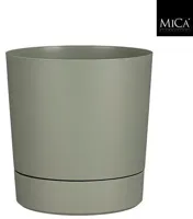 Mica Decorations Bloempot 'Coco' met schotel d32.5 h34 lichtgroen