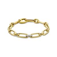18k Bicolor Armband met Diamant 0.20ct - 7,4 mm, 19 cm