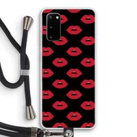 Lips: Samsung Galaxy S20 Transparant Hoesje met koord