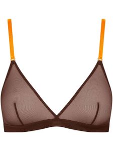 Maison Close soutien-gorge triangle en mesh - Marron