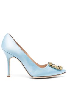 Manolo Blahnik escarpins Hangisi 105 mm à fini satiné - Bleu