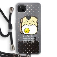 Sleep All Day: Pixel 4a Transparant Hoesje met koord