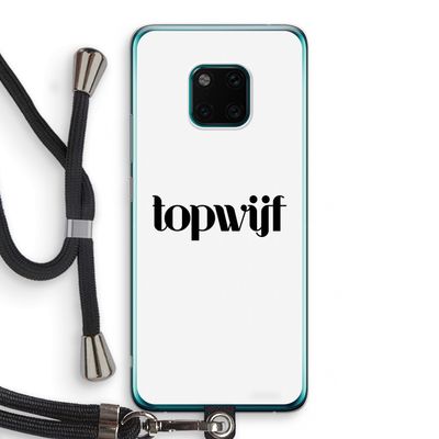 Topwijf Wit: Huawei Mate 20 Pro Transparant Hoesje met koord