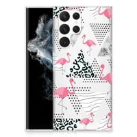 Samsung Galaxy S22 Ultra | TPU Hoesje | Flamingo Triangle