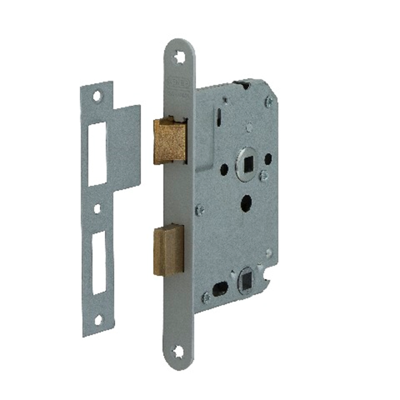 Nemef 1264 Toilet/badkamerdeurslot | DM50mm | WC63mm | krukgat 8mm | voorplaat messing 20x174mm afgerond | messing dag- en nachtschoot | DR 1+3/2+4 -