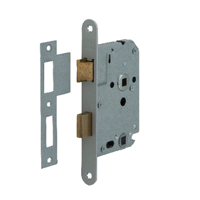Nemef 1264 Toilet/badkamerdeurslot | DM50mm | WC63mm | krukgat 8mm | voorplaat RVS 20x174mm afgerond | messing dag- en nachtschoot | DR 1+3/2+4 -