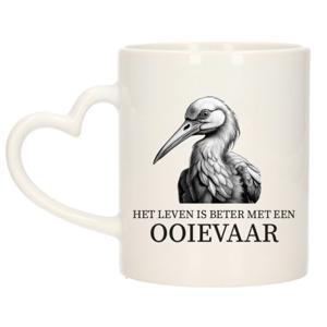 Cadeau mok voor de familie Ooievaar - het leven is beter met - hart oor - keramiek - 300 ml