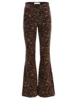 LOOXS Little winter velvet flare broek meisjes - bruin - luipaard
