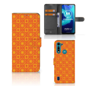 Motorola G8 Power Lite Telefoon Hoesje Batik Oranje