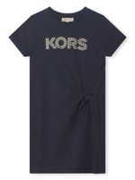 Michael Kors Kids robe en coton à logo appliqué - Bleu