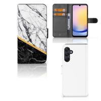 Samsung Galaxy A25 | Bookcase | Marmer Wit Zwart - Origineel Cadeau Man