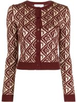 Marine Serre cardigan Moon Diamant en jacquard - Tons neutres - thumbnail