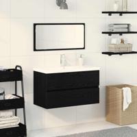Badkamermeubelset 3 pcs Zwart eiken 80 x 38.5 x 45 cm
