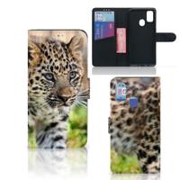 Samsung Galaxy M21 | M30s | Telefoonhoesje | Met pasjeshouder | Baby Luipaard