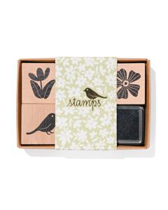 HEMA Stempelset Bloemen 8-delig Hout