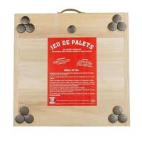 MECABOIS Complete Puck Game - 12 platte worpen en houten bord (Bretons spel)