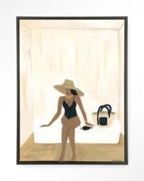 Urban Cotton Wandkleed 'Luxuriate Regardless' 145 x 190cm in Floating Frame - black