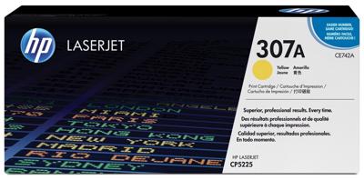 HP toner 307A, 7 300 pagina&apos;s, OEM CE742A, geel