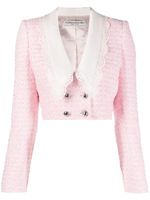 Alessandra Rich veste en tweed à coupe crop - Rose - thumbnail