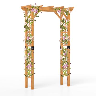 Houten Tuinboog Klimplantenrek van Massief Hout Verlichting Ballonnen Trouwboog voor Ceremonies en Feesten Decoratie voor Gazon-M