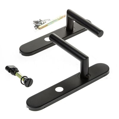 Deurkruk op langschild ovaal zwart wc 8x72 Deurkruk op langschild ovaal zwart wc 8x72