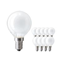 Voordeelpak 10x Standaard Gloeilamp Mat P45 E14 60W 230V - thumbnail
